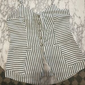 Diana top. Striped green and white! Size M